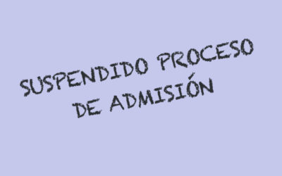 Suspendido el proceso de admisión